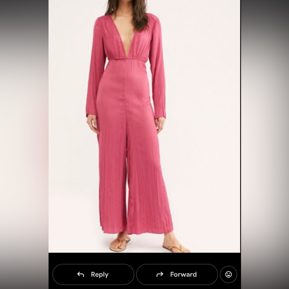 Free People Deep Pink Jumpsuit
